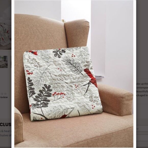 Cardinal Red Bird Printed Quilted Throw Blanket Holiday Christmas Memory - Picture 4 of 4